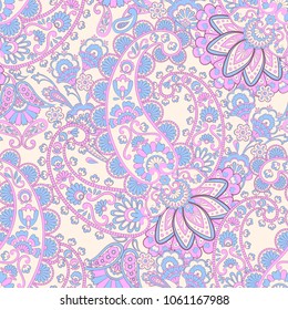 Seamless Paisley pattern. Damask paisley pattern for decoration design.