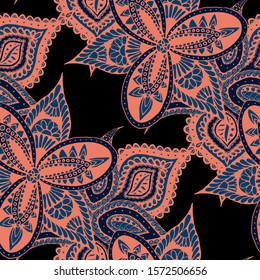 Seamless Paisley Pattern. Delicate Asian Rapport.