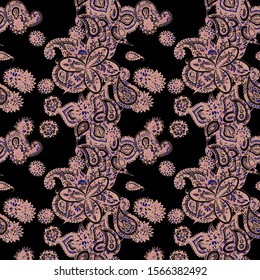 Seamless Paisley Pattern. Delicate Indian