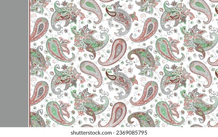 Seamless paisley pattern design art and vector, illustration 