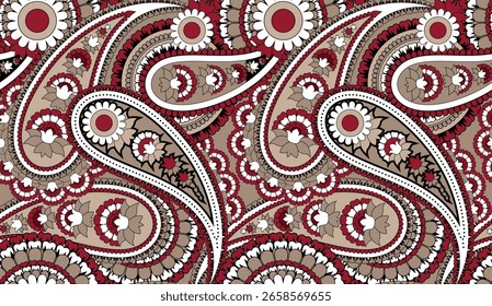 Seamless paisley pattern design. Hand draw ethnic pattern