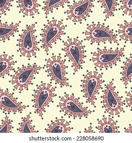 Seamless Paisley pattern element. Elegant texture for backgrounds. 