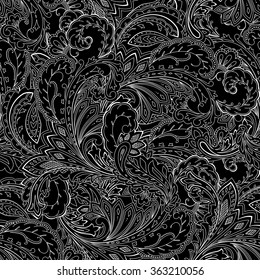 Seamless paisley pattern. Ethnic ornament, for fabric, textile, cards, wrapping paper, wallpaper template.Ornamental background