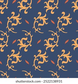 A seamless paisley pattern featuring floral motifs in rich hues. This vector illustration is perfect for fabric designs, wallpapers, and textile prints, isolated on a white background.