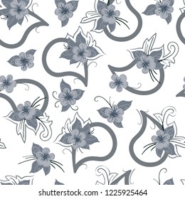 Seamless paisley pattern. Floral ornament on a white background. Print turkish cucumber. Vector illustration.