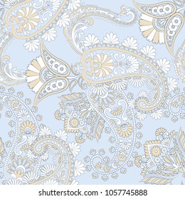 Seamless Paisley pattern. Floral vector illustration