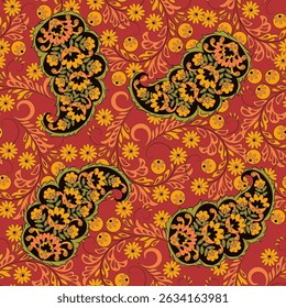 Nahtloses Paisley-Muster. Florale Vektorgrafik