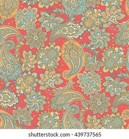 Seamless Paisley pattern. Floral vector illustration