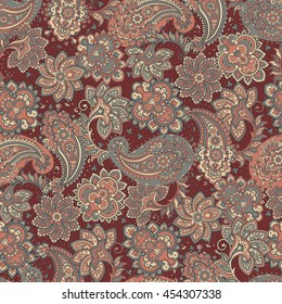 Seamless Paisley pattern. Floral vector illustration