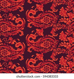 Seamless Paisley pattern. Floral vector illustration