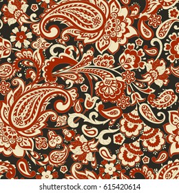 Seamless Paisley pattern. Floral vector illustration