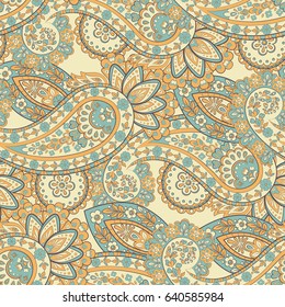 Seamless Paisley pattern. Floral vector illustration
