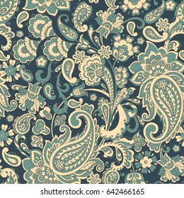 Seamless Paisley pattern. Floral vector illustration