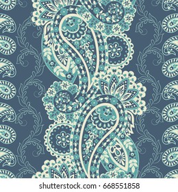 Seamless Paisley pattern. Floral vector illustration