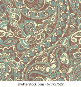 Seamless Paisley pattern. Floral vector illustration