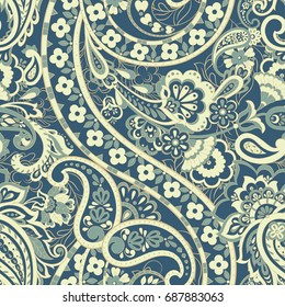 Seamless Paisley pattern. Floral vector illustration