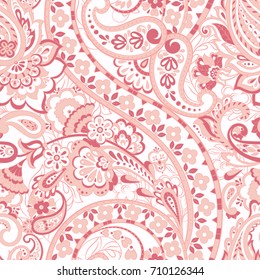 Patrón Paisley impecable. Ilustración vectorial floral