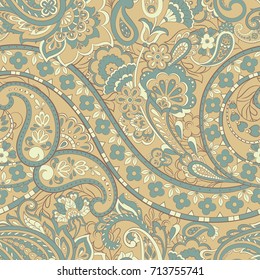 Seamless Paisley pattern. Floral vector illustration