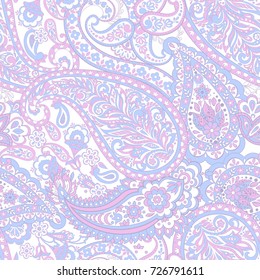 Seamless Paisley pattern. Floral vector illustration in indian style
