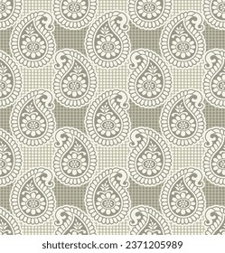 Seamless paisley pattern with geometrical shape