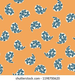 seamless paisley pattern. hand-drawn fantasy stylized paisley with floral motifs, orange background, bright colors, eps8