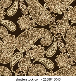 Nahtlose Paisley-Muster im indischen Batik-Stil. BlumenVektorgrafik