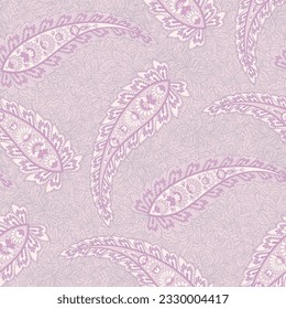 Seamless Paisley pattern in indian batik style. Floral vector illustration
