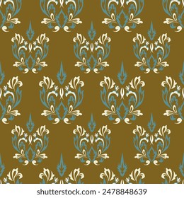 Seamless Paisley pattern in indian batik style. Floral illustration