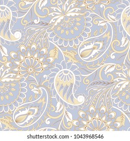 Seamless Paisley pattern in indian style. Floral vector illustration
