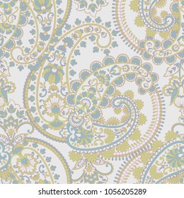 Seamless Paisley pattern in indian style. Floral vector illustration