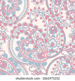 Seamless Paisley pattern in indian style. Floral vector illustration
