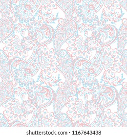 Seamless Paisley pattern in indian style. Floral vector illustration