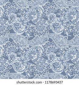 Seamless Paisley pattern in indian style. Floral vector illustration