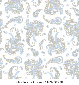 Seamless Paisley pattern in indian style. Floral vector illustration