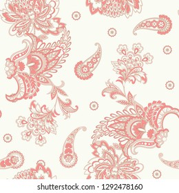 Seamless Paisley pattern in indian style. Floral vector illustration