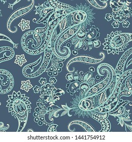 Seamless Paisley pattern in indian style. Floral vector illustration