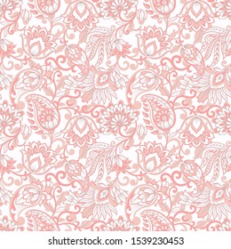 Seamless Paisley pattern in indian style. Floral vector illustration