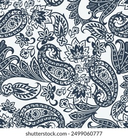 Seamless Paisley pattern in indian style. Floral vector illustration