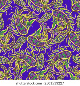 Seamless Paisley pattern in indian style. Floral vector illustration
