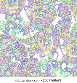 Nahtloses Paisley-Muster im indischen Stil. Florale Vektorgrafik