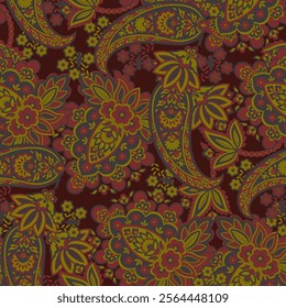 Seamless Paisley pattern in indian style. Floral vector illustration