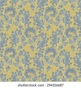 Seamless Paisley pattern in indian style. Floral vector illustration