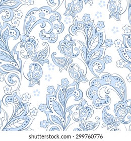 Seamless Paisley Pattern Indian Style Floral Stock Vector (Royalty Free ...