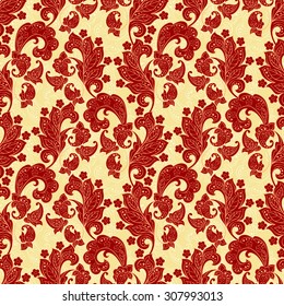 Seamless Paisley pattern in indian style. Floral vector illustration