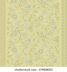 Seamless Paisley pattern in indian style. Floral vector illustration