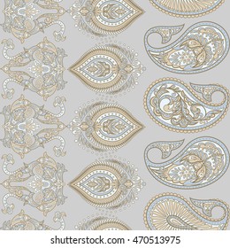 Seamless Paisley pattern in indian style. Floral vector illustration