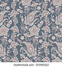 Seamless Paisley pattern in indian style. Floral vector illustration