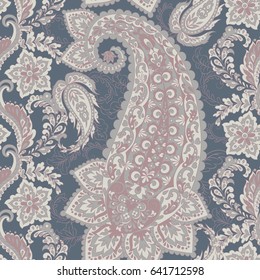 Seamless Paisley pattern in indian style. Floral vector illustration