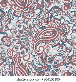 Seamless Paisley pattern in indian style. Floral vector illustration