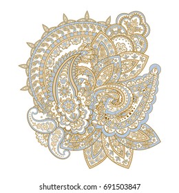 Seamless Paisley pattern in indian style. Floral vector illustration